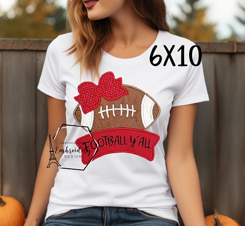 Football Y'all Embrodiery Design - 6x10